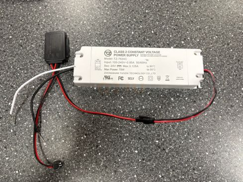 Driver LED Q24U 24V 75W con regulador táctil – Modelo TZ-7524C – Para iluminación LED de espejos