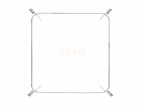 Calefacción para espejo cuadrada 940 x 940 mm - 230 Volt - esquina redondeada 100mm - 230 Volt