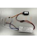 Driver LED 12V 2A 24W con interruptor táctil y salida 230V para calefacción de espejos – Modelo GWV-2412+GWP