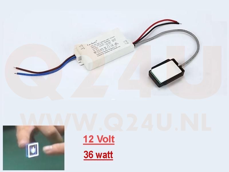 Corbett KBT-12V36A Driver LED 12V 36W con interruptor táctil – Fuente de alimentación regulable para iluminación LED de espejos
