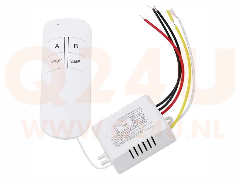 Mando a distancia inalámbrico para calefacción e iluminación LED de espejos – 2 canales | Máx. 200W por salida